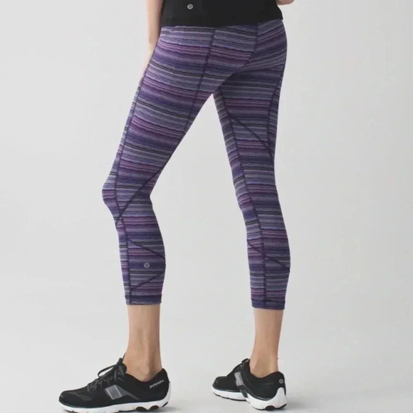 Lululemon Pace Rival Crop Size 4 Space Dye Twist Ultra Violet Multi/Naval Blue - Picture 13 of 14
